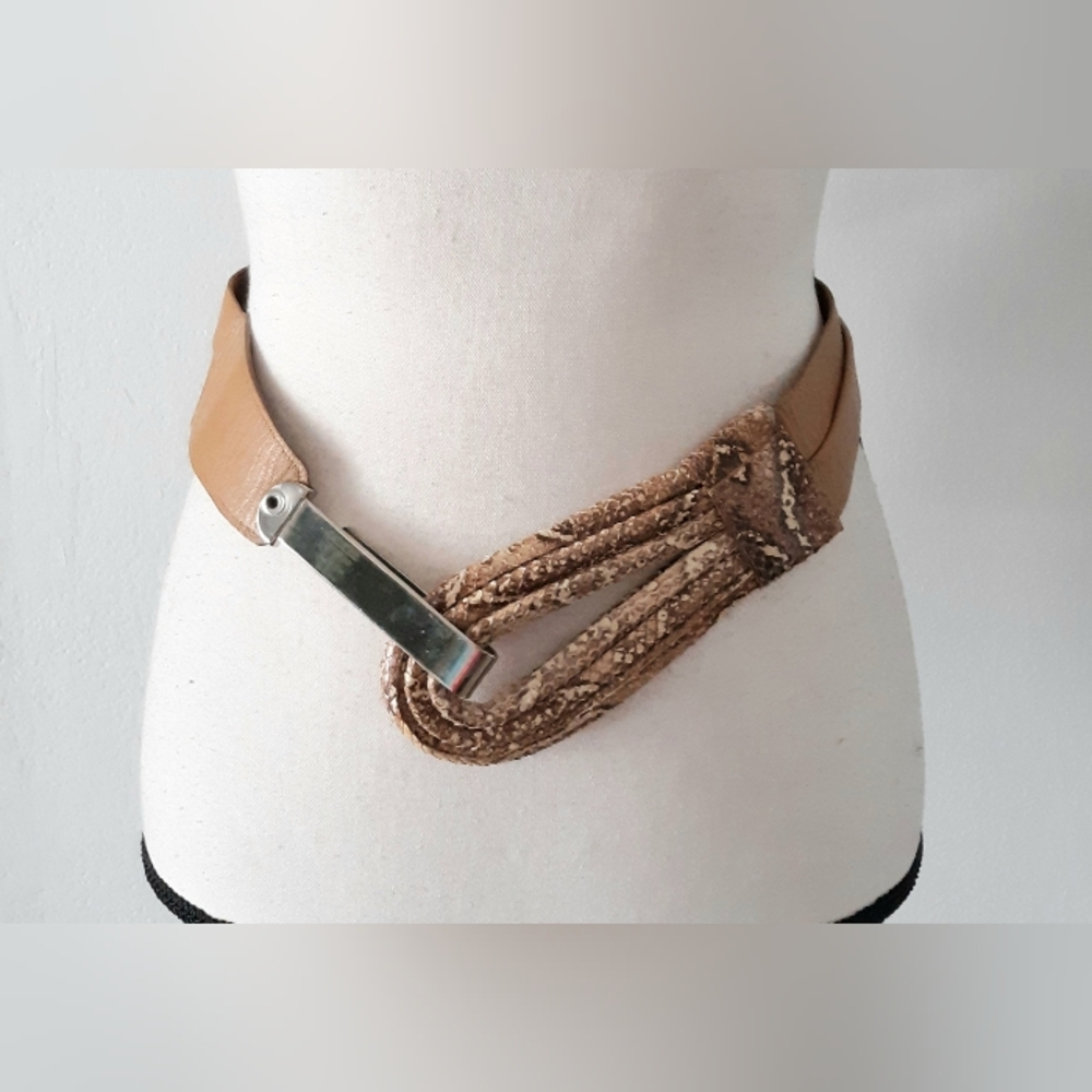 Faux Leather Snakeskin Belt